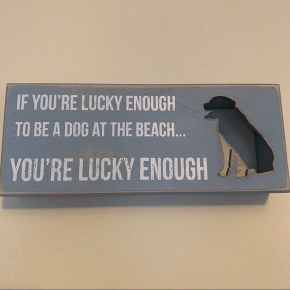 •new• BEACH DOG Wood Box Sign